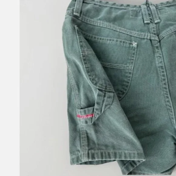 Road Rags Jean Co Vintage Women’s Shorts Green Denim Juniors Size 13/14 - Picture 8 of 9
